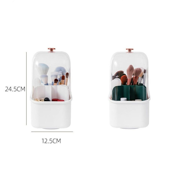 Makeup Brush Oppbevaringsboks Børsteholder HVIT MED LOKK MED LOKK white with lid-with lid