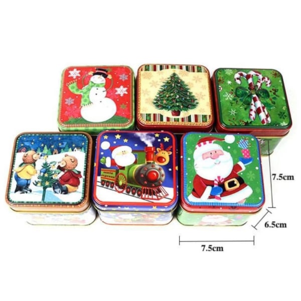 4 kpl Candy Tin Set Suljetut purkkien pakkauslaatikot Peltilaatikot Pattern Random