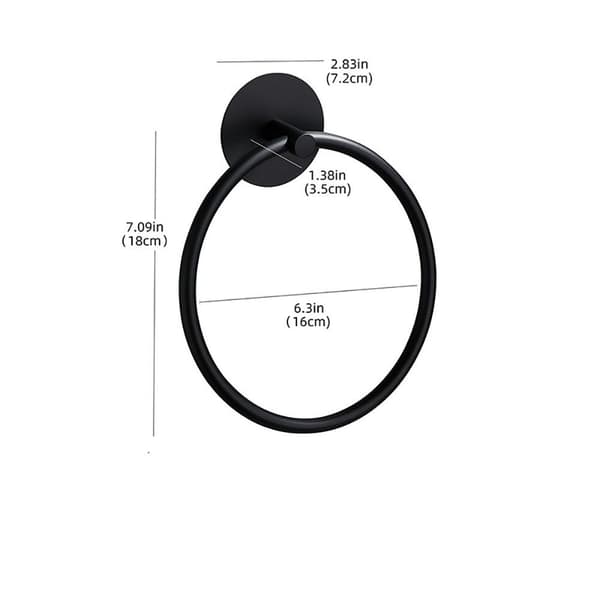 Pyyherengas Kylpypyyhepidike MUSTA PYÖREÄ black round-round