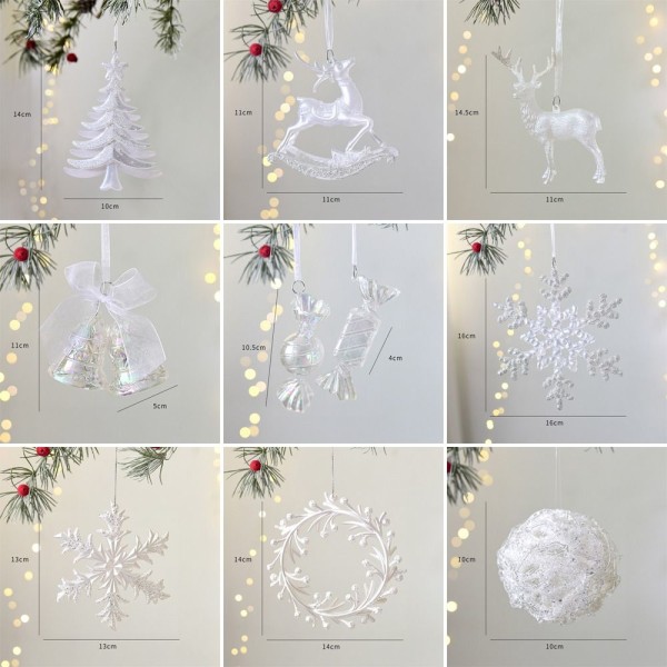 Joulukuusen riipukset Tree Hanging PEARLY SNOWFLAKES PEARLY Pearly Snowflakes