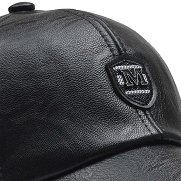 Læder Baseball Caps Termiske Hatte SORT black