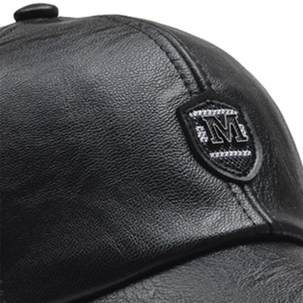 Læder Baseball Caps Termo Hatte SORT black