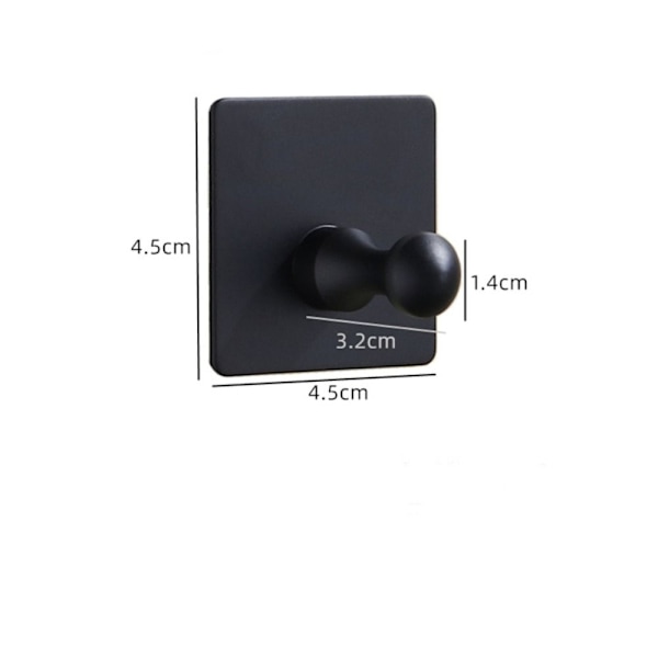4 Stk Håndklædekroge Sticky Hooks SORT SORT Black