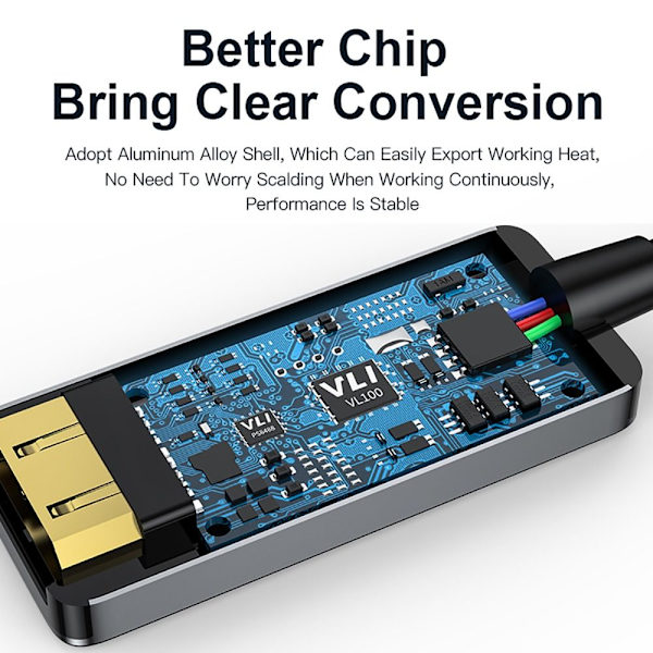 Adapter USB C til DP1.4 kabelkonverter