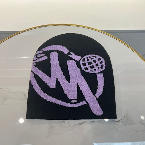 Knitting Cap Hat Pipo Bonnet MUSTA&KELTAINEN black&yellow