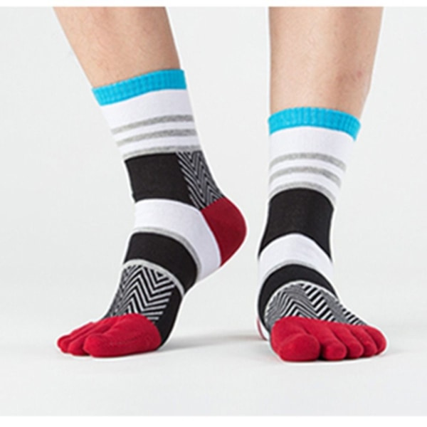 Five Finger Short Socks Hauskat sukat, joissa varvas PUNAINEN red