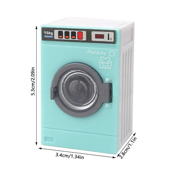 1:12 Dockhustvättmaskin Miniatyrtvättmaskin BLÅ Blue