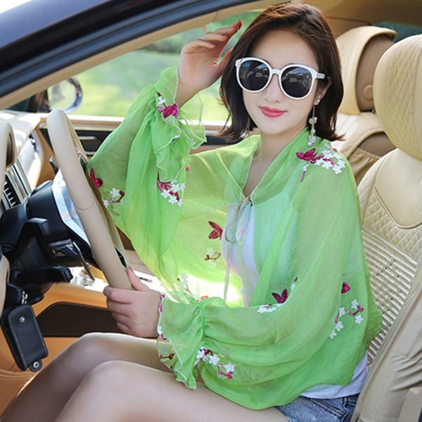 Sun Protection Sleeves Beach Shawl GREEN green