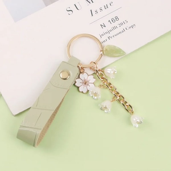 Grön Silk Phone Chain Pearl Phone Chain C C C