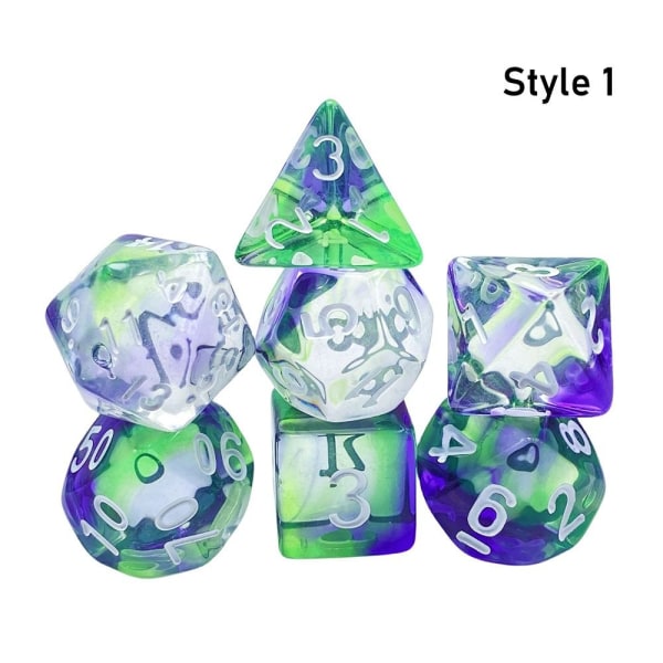 7 kpl / set DND Dice Polyhedral Dice STYLE 1 STYLE 1 Style 1