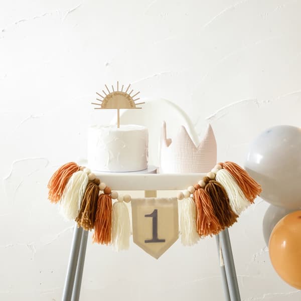 4stk Barnestol Bannersett Bursdagskronkake Topper 4pcs
