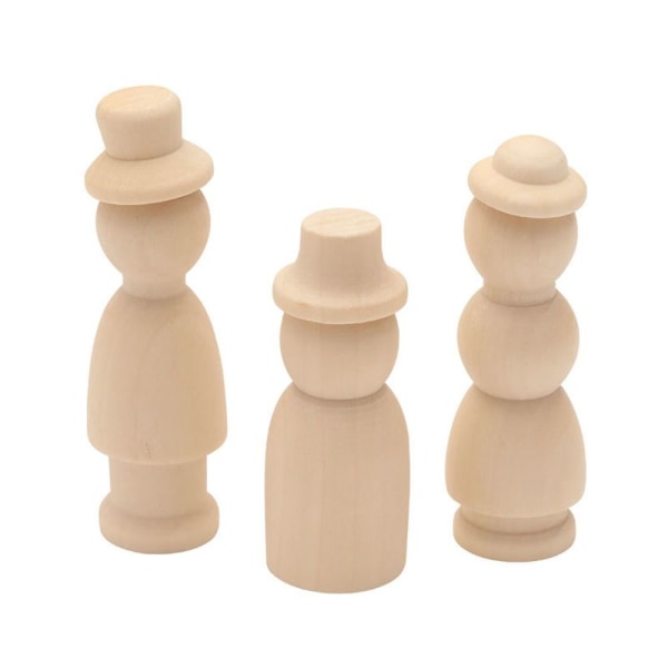 Wooden Doll Peg People 3 3 3