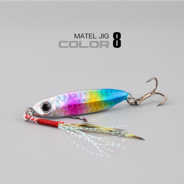 5 st/Låda Fjäder Metall Fiskedrag Jig Bete 7G MED LÅDA 7G 7g with Box