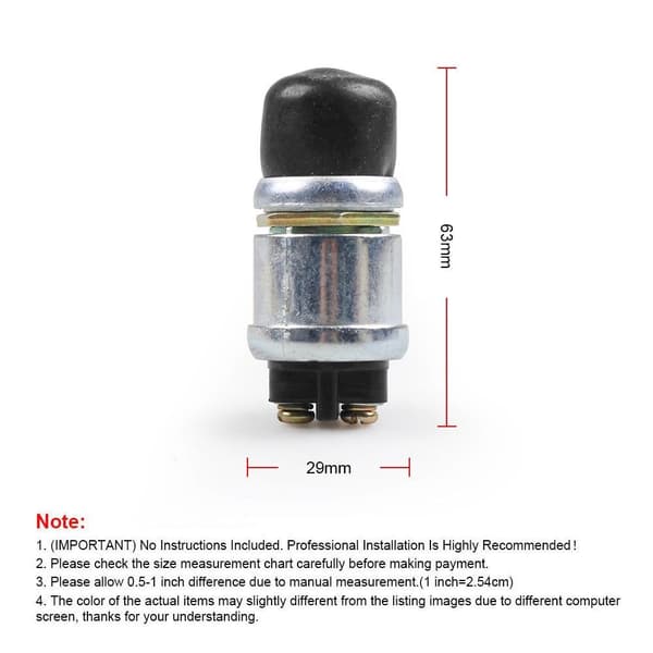 Trykknappbryter 50A 12V Vanntett