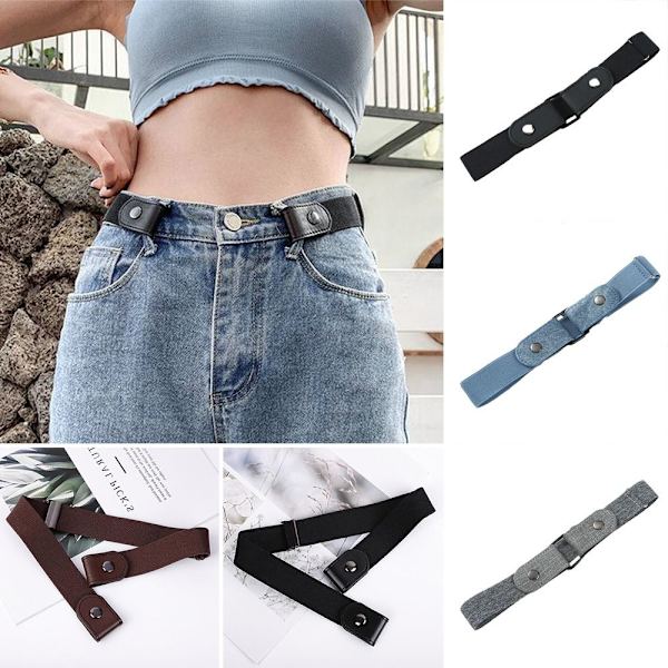 2 st Spännefritt bälte Midjebälte E-MED SPÄNNE E-MED SPÄNNE E-with buckle