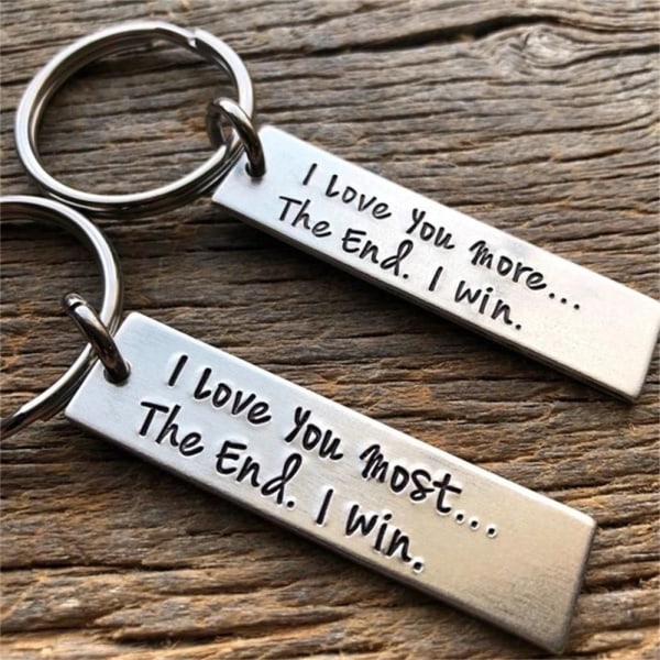 Letter Keyring Letter Key Chain I Love You More / Most A