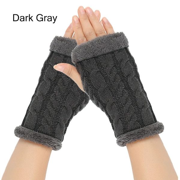 Fingerløse Handsker Varme Handsker MØRKEGRÅ MØRKEGRÅ Dark Gray