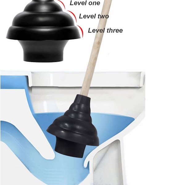 Gummi Toilet Stempel Stort Afløbsstempel SORT Black