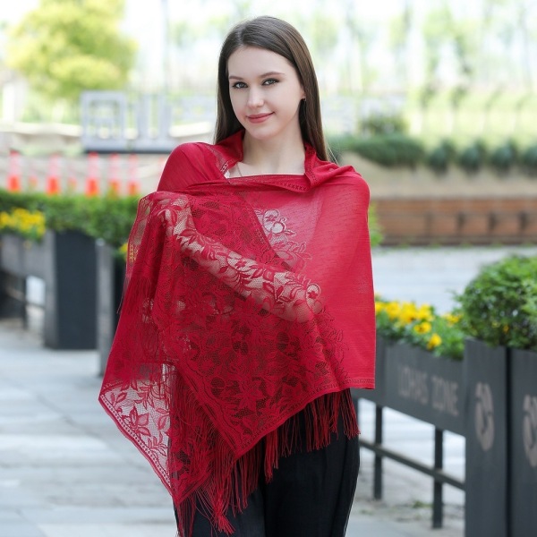 Aftenkjoler Sjal Lady Cape Wraps LILLA RØD LILLA RØD Purple Red