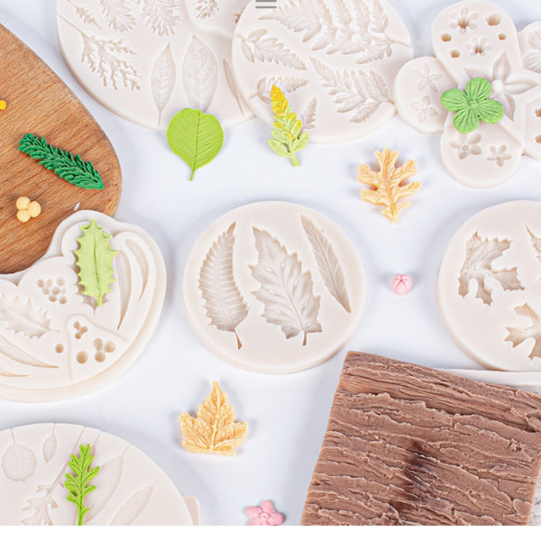 Fyrrebladssilikoneform Fondantkageform E E E