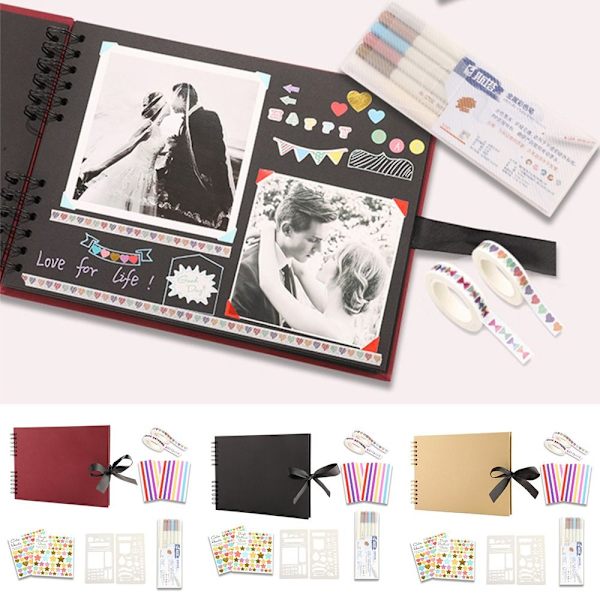 Scrapbog fotobog SORT Black