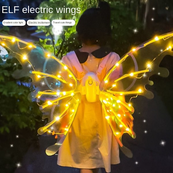 Alv lysende sommerfuglvinge Elektriske englevinger FARGET LYS colored light