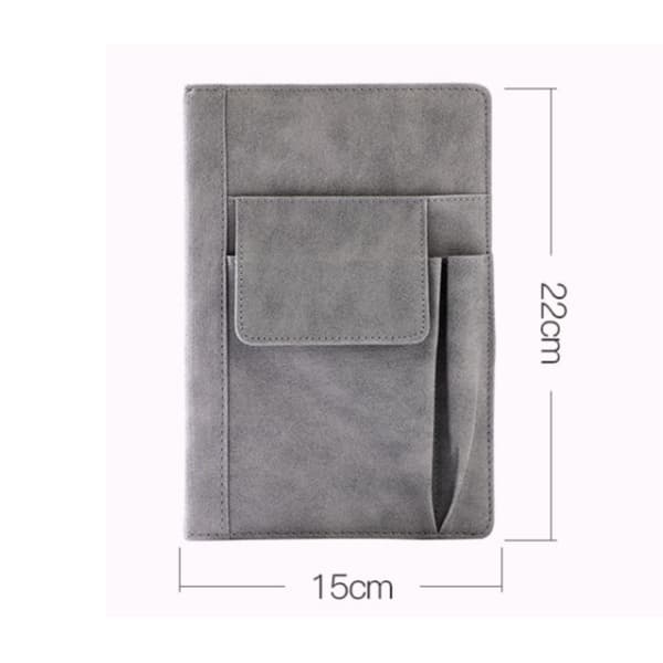 Grå läder Notebook Daily Premium Notebook Travel Journal
