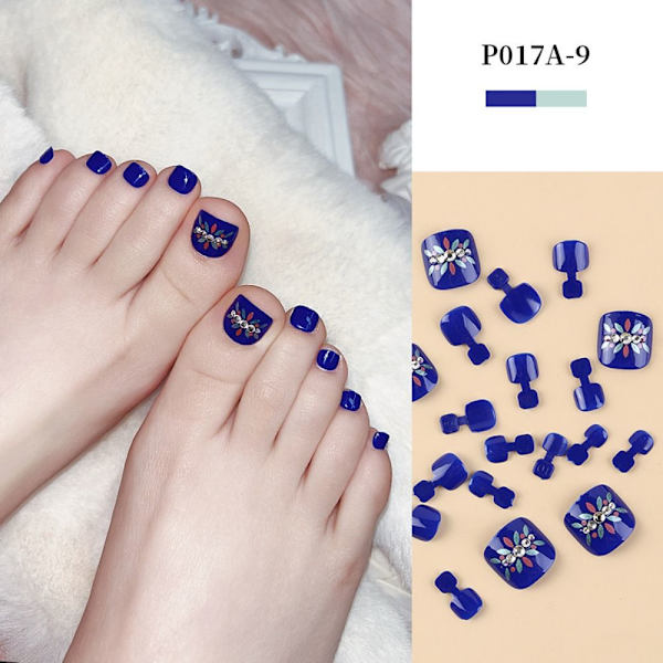 24 stk falske tånegle Aurora Dazzle P017A-9 P017A-9 P017A-9