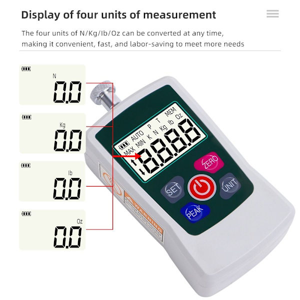 Digital Force Gauge 500N Push Pull Meter Bärbar kraftmätare