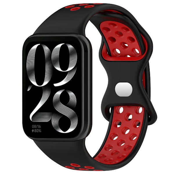 Silikonbandarmband SVART&RÖD Black&Red