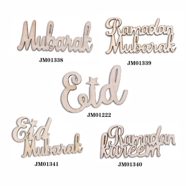 15 stk/sett Ramadan Kareem dekorasjon trepynt JM01339 JM01339