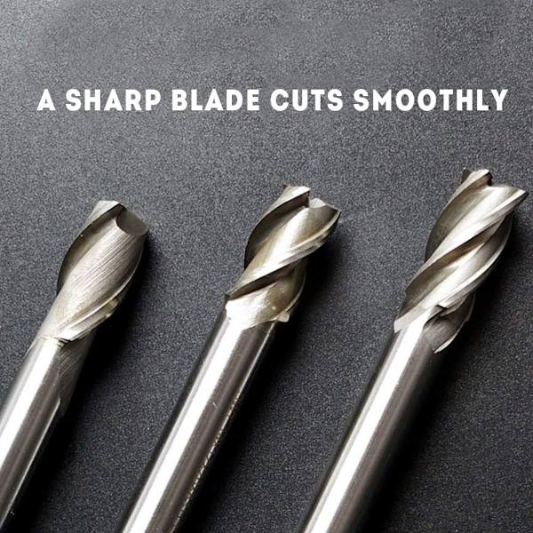 8 Stk End Mill Bits Lige Skaft Bore Bits Skæring Fræsning