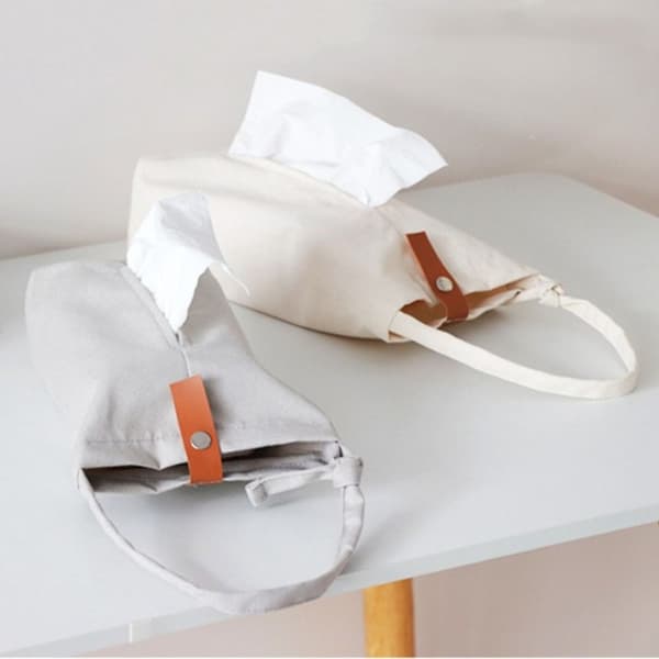 Lerret Tissue Box Serviettholder HVIT white