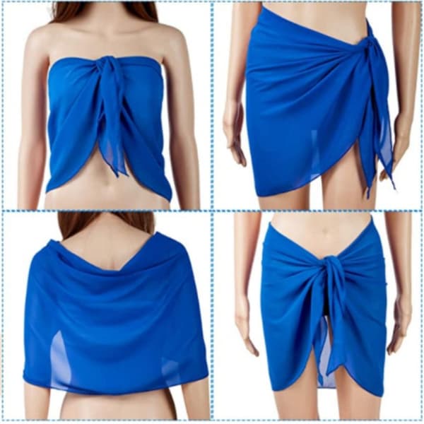Chiffon badedrakt Beach Short Cover BLÅ blue
