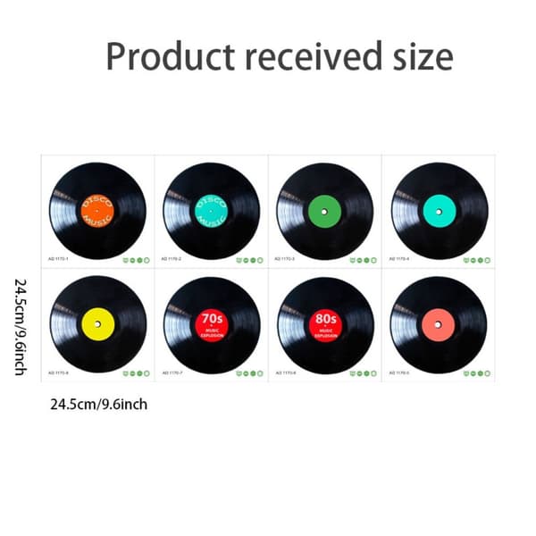 Record Wall Stickers Heminredning Vinyl Record Decals