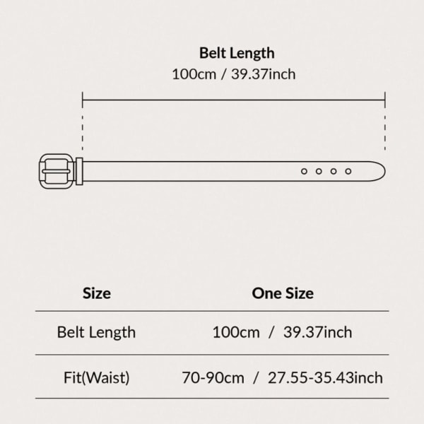 Herrbälte PU-läderbälte 110CM 110cm