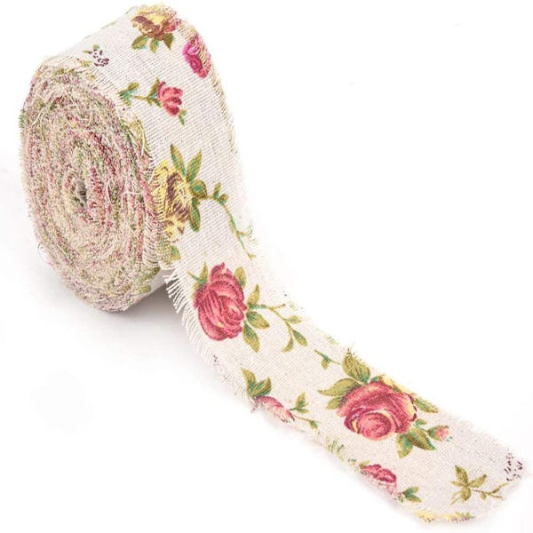 Jutebånd DIY-trykt Rose Jute-håndværk