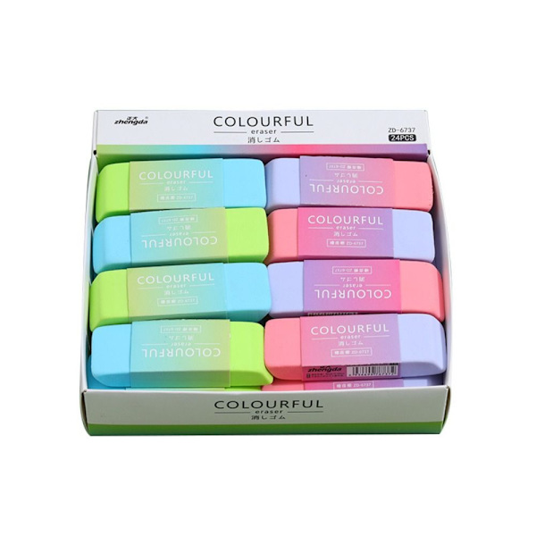 Dobbeltfarvet viskelædere Papir-gummikorrektionsværktøj Random Color