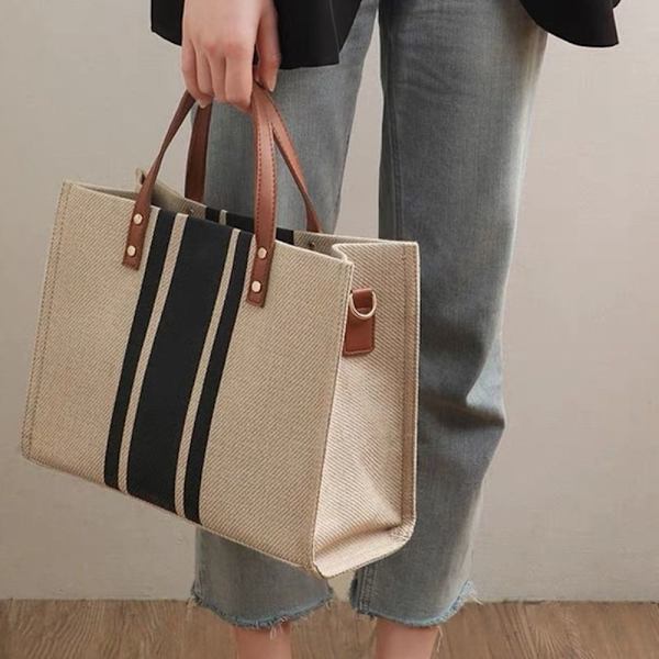 Tote Stripe Bag Crossbody Taske SORT LYNSLÅS LYNSLÅS black zipper-zipper