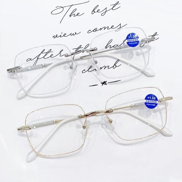 Anti-blåt lys læsebriller Firkantede briller GULD STYRKE Gold Strength 100