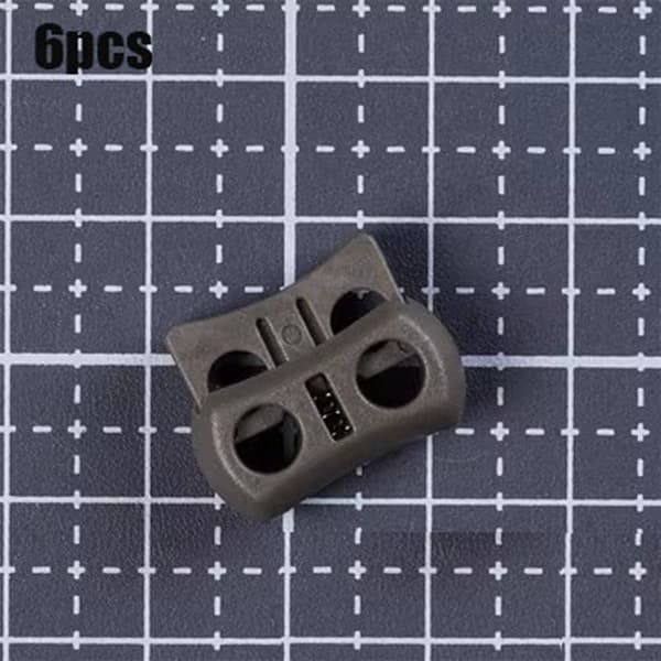 6 kpl Tactical Cord Lock Toggle Stopper KHAKI Khaki