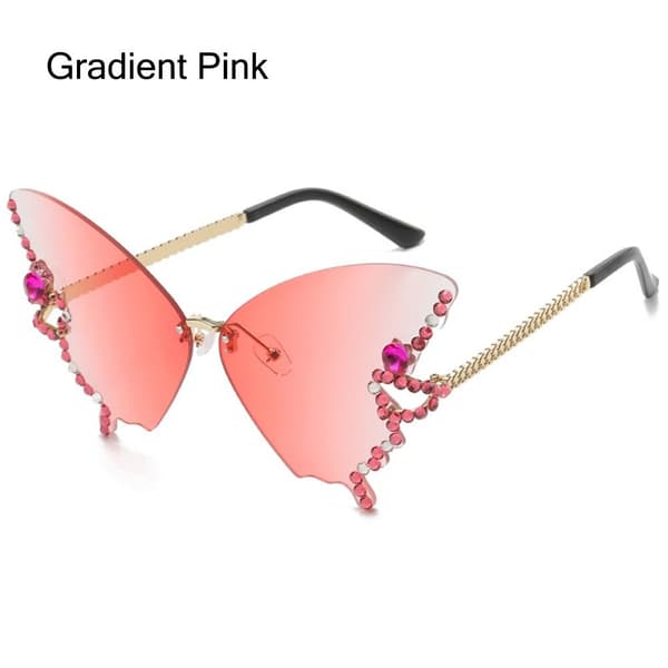 Diamant Sommerfugl Solbriller Bling Solbriller GRADIENT ROSA Gradient Pink