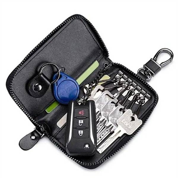 Bilnøkkelveske Nøkkelholder SORT MED SPENNE MED SPENNE Black With Buckle-With Buckle