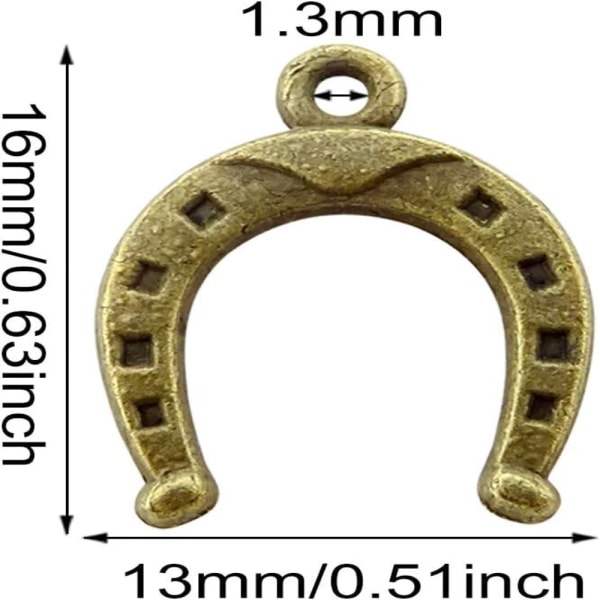 100 stk Aloy Horseshoe Pendler 3D Animal Horseshoe Pendels