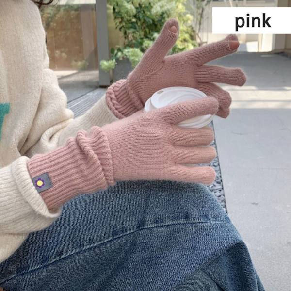Touchable Screen Handskar Långa handledshandskar ROSA pink
