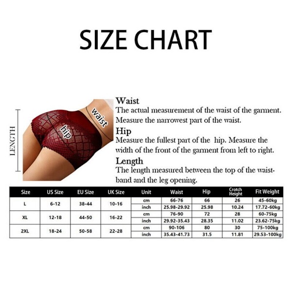 Spetsunderkläder French Knickers WINE RED XL Wine Red XL