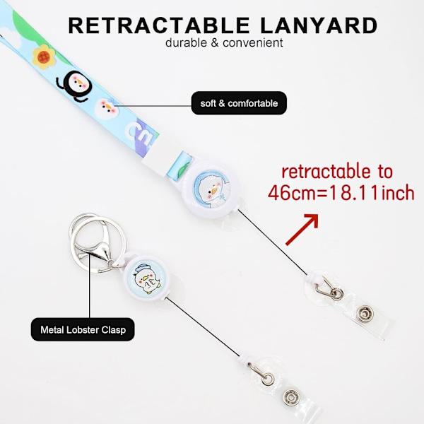 2 Stk Nøglering Badge Holder Badge Reel