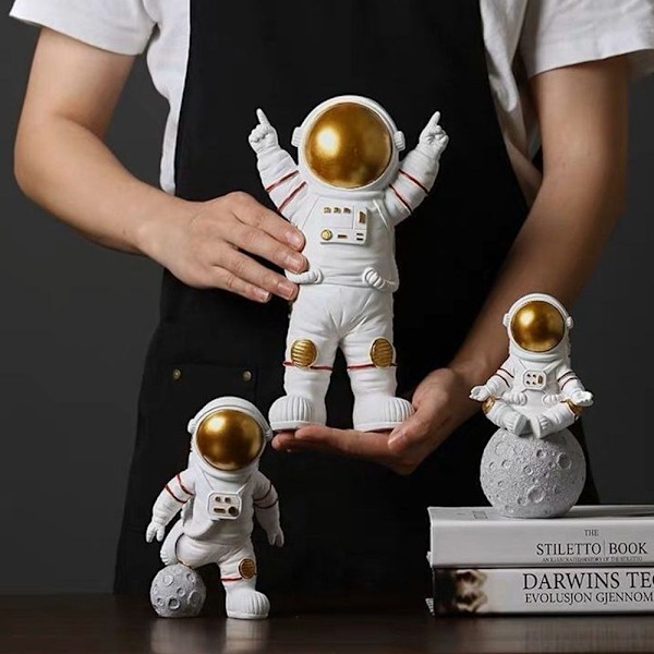 Astronautfigurer Rommann Måneskulptur Dekorativ E E E