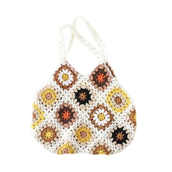 Leikattu Boho Bag Kangaskassi VALKOINEN white