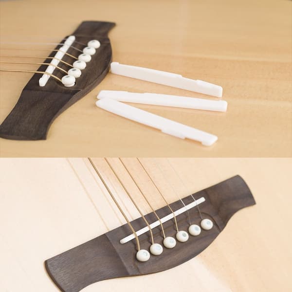 2Sett(4STK) Gitar Bone Nut Gitarer Saddle String Pute